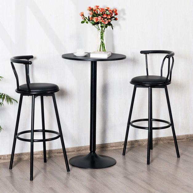 Modern Bar Table with Round Top for Living Room & Restaurant & Bistro