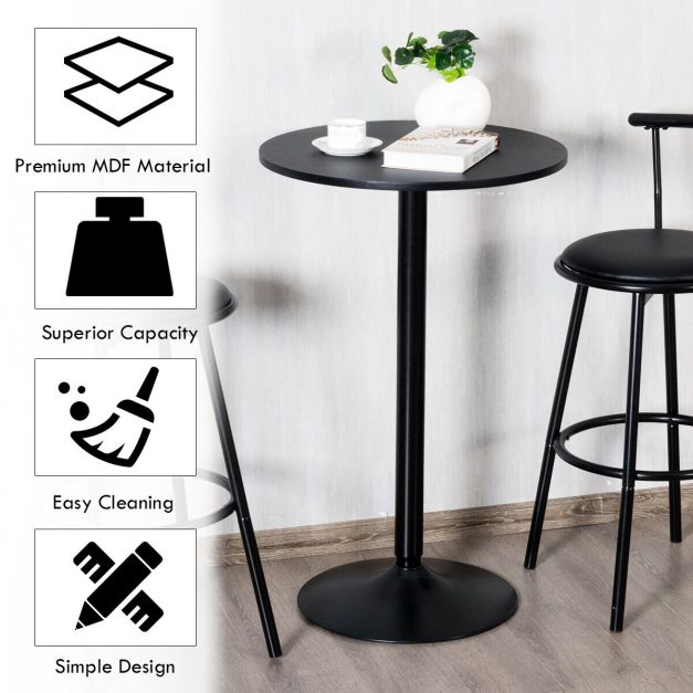 Modern Bar Table with Round Top for Living Room & Restaurant & Bistro