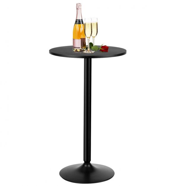 Modern Bar Table with Round Top for Living Room & Restaurant & Bistro