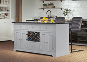Baumhaus-Grey Kitchen Island With Black Granite Top-Baumhaus