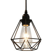 Pendant Ceiling Lamp with Diamond Design Black 3 x E27 Bulbs