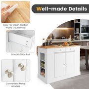 Drop-Leaf Kitchen Island with Extendable Worktop and Adjustable Shelves - Lavish Kitchen Isle