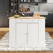Drop-Leaf Kitchen Island with Extendable Worktop and Adjustable Shelves - Lavish Kitchen Isle