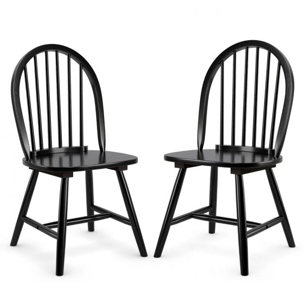 2 Piece Wooden Kitchen Dining chairs with High Spindle Back