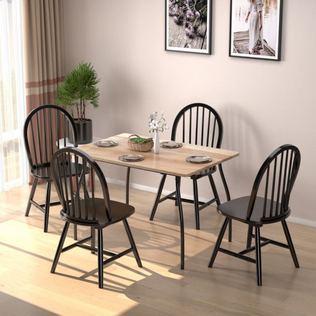 2 Piece Wooden Kitchen Dining chairs with High Spindle Back