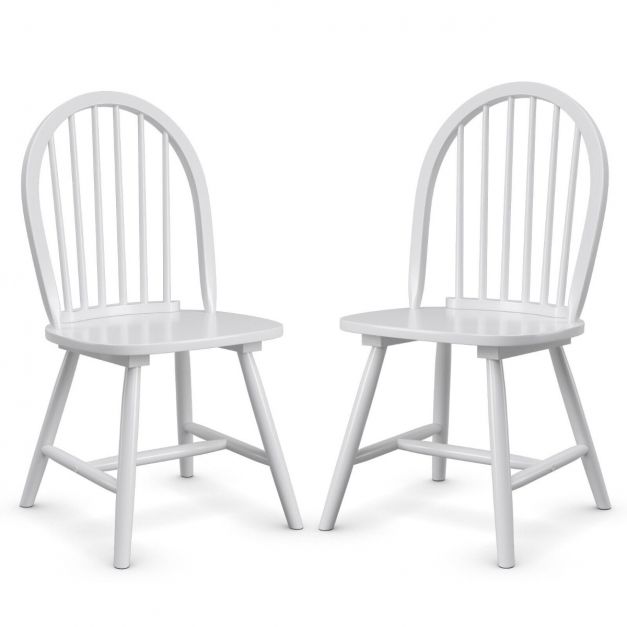 2 Piece Wooden Kitchen Dining chairs with High Spindle Back