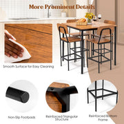 Industrial Dining Set Bar Table and 4 Stools - Lavish Kitchen Isle