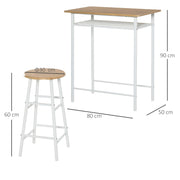 3-piece dining kitchen set by HOMCOM featuring a table and two matching chairs in a cozy home pub style.
