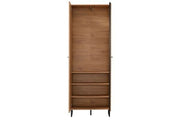 Thornelle Oak Effect Slim Wardrobe – Tall 2 Door Cupboard with Hanging Rail & Shelves, 70.5cm Wide Storage Unit for Bedroom or Hallway - Lavish Kitchen Isle