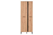 Thornelle Oak Effect Slim Wardrobe – Tall 2 Door Cupboard with Hanging Rail & Shelves, 70.5cm Wide Storage Unit for Bedroom or Hallway - Lavish Kitchen Isle