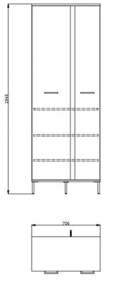 Thornelle Oak Effect Slim Wardrobe – Tall 2 Door Cupboard with Hanging Rail & Shelves, 70.5cm Wide Storage Unit for Bedroom or Hallway - Lavish Kitchen Isle