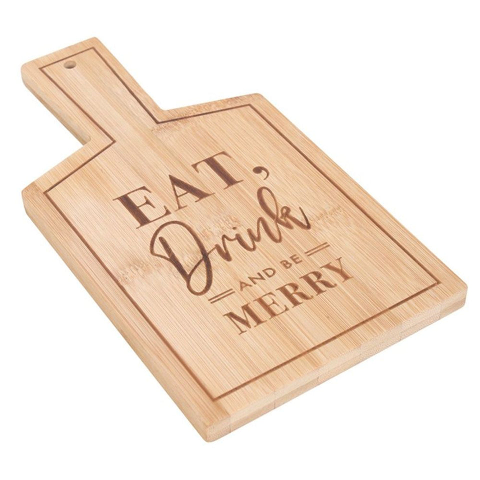 Eat, Drink and Be Merry Bamboo Serving Board