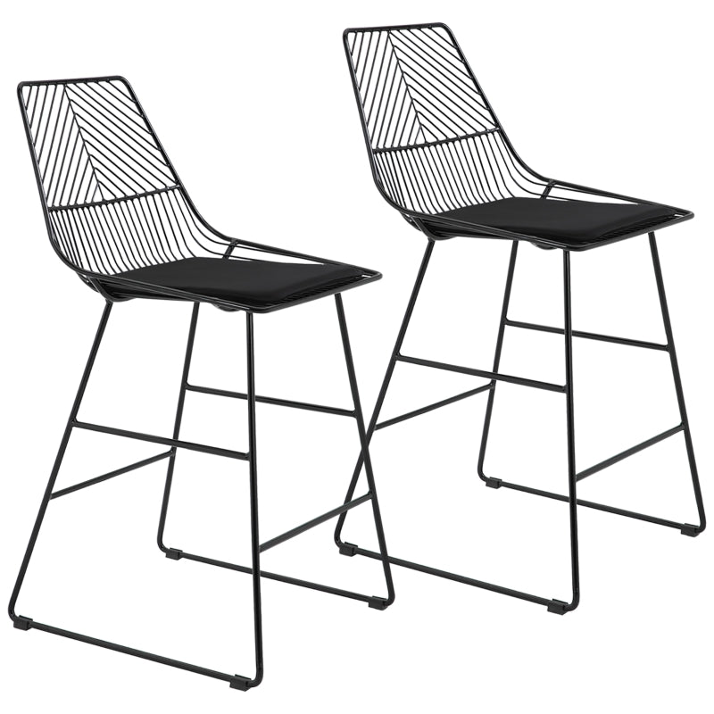 Set of 2 Bar stools Modern Counter Height Wire Metal
