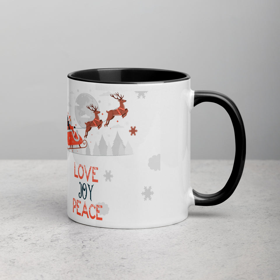 Love, Joy and Peace Custom Made Mug with Coloured Inside
