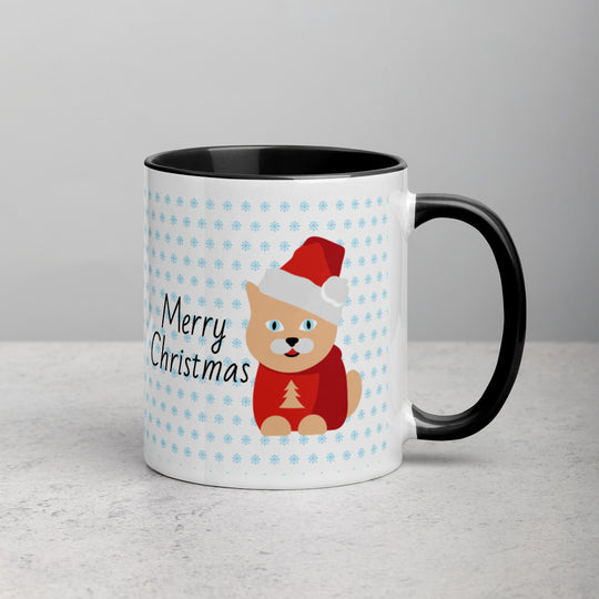 Christmas Mug with Coloured Inside, Merry Christmas Mug,