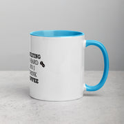 Lavish Kitchen Isle adulting white ceramic mug with dark blue interior, 11oz, ideal for daily use and coffee drinking.