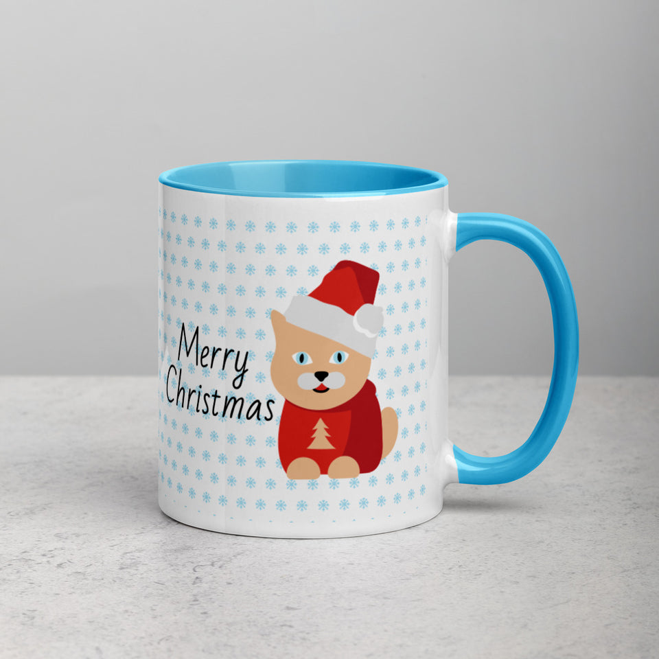 Christmas Mug with Coloured Inside, Merry Christmas Mug,