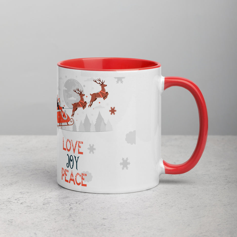 Love, Joy and Peace Custom Made Mug with Coloured Inside
