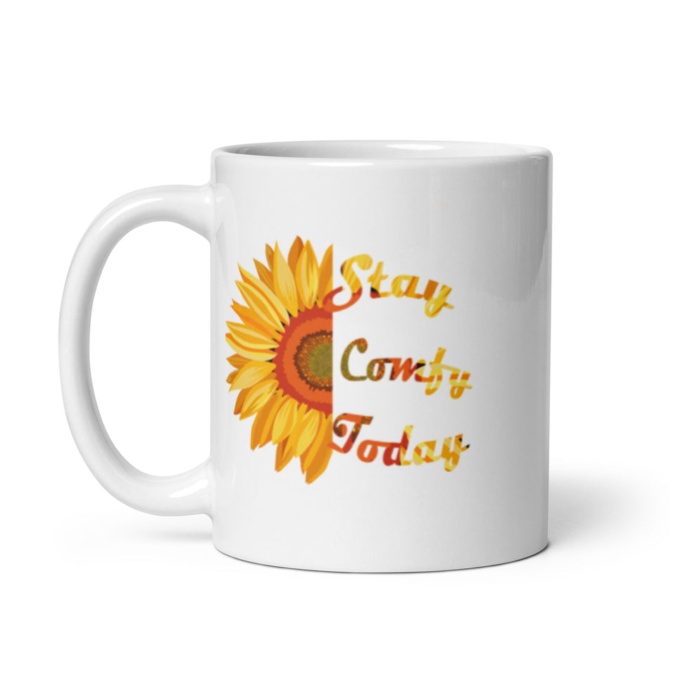 Stay Comfy White Glossy Mug