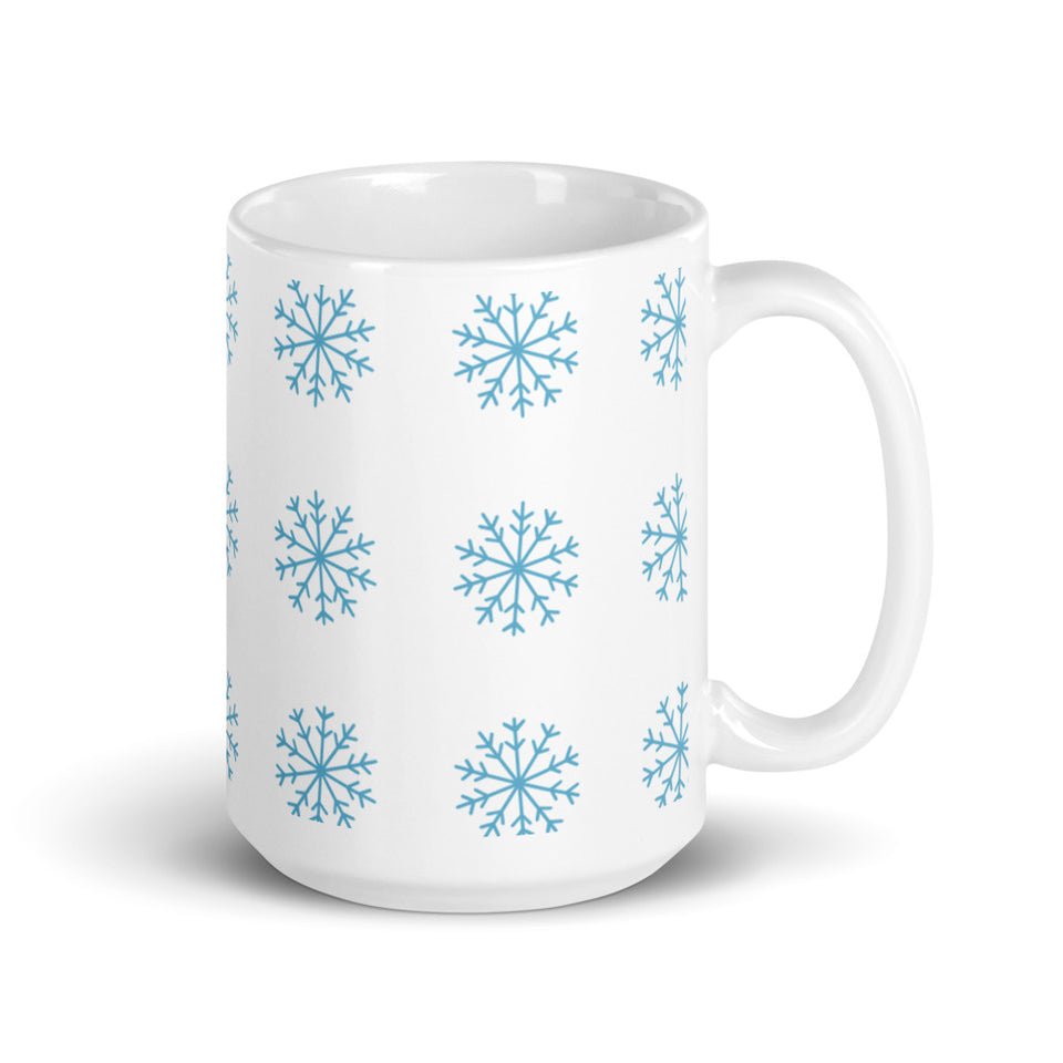 Snow Flakes Christmas Mugs, White glossy mug, Christmas Coffee Mugs, Christmas Mugs