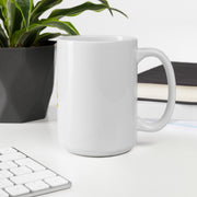White glossy 15oz Mug by Lavish Kitchen Isle, ideal for office use, with a smooth finish and comfortable handle.